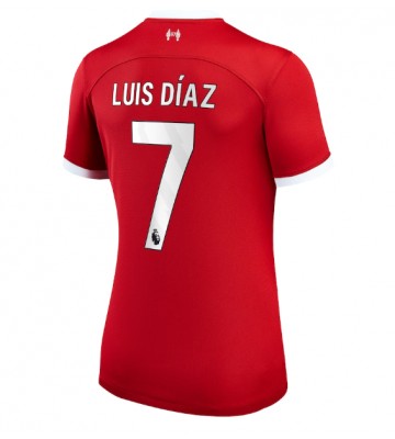 Liverpool Luis Diaz #7 Replika Hjemmebanetrøje Dame 2023-24 Kortærmet